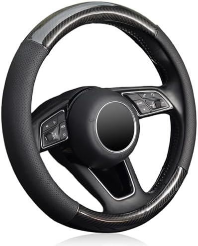 KAFEEK 16 inch Classic Carbon Fiber Steering Wheel Cover by KAFEEK