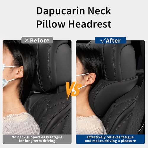 Headrest Car Neck Pillow for Driving Memory Foam Black, 1 Pack - Image 5