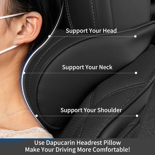 Car Neck Pillow for Driving Headrest Memory Foam Black, 2 Packs - Image 2