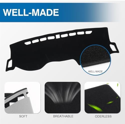 KUST Black Dash Cover for Kia Forte/K3 2019 2020 2021 2022 2023 2024 Polyester - Image 4