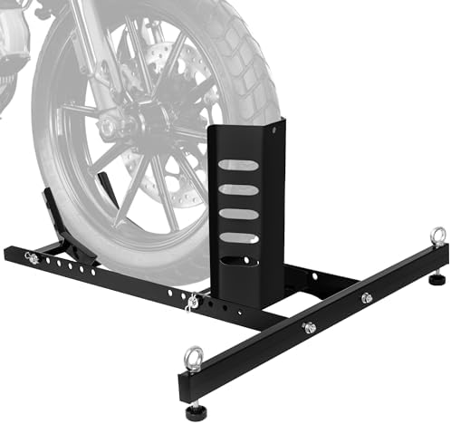Motorcycle Wheel Chock for Trailer, Adjustable for 15"-22" Wheels by JYPERFORMANCE