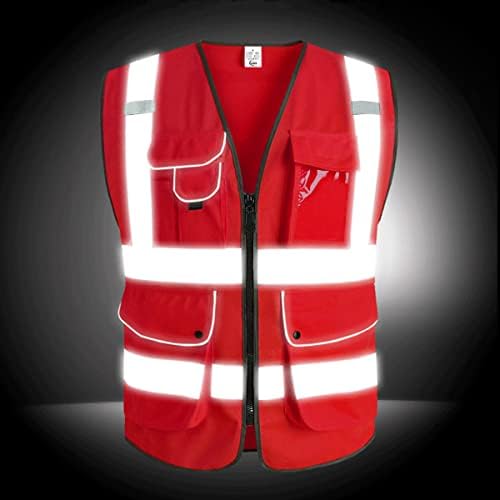 XIAKE 9 Pockets Class 2 High Visibility Reflective Safety Vest - Image 3