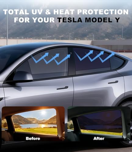 XCBYT 2020-2024 Tesla Model Y Window Shades, Static Cling 4 Pack - Image 3
