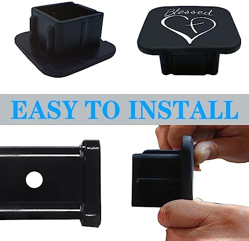 2 Inch Blessed Cross and Heart Christian Trailer Hitch Tube Cover Plug Cap - Image 5
