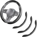 Car Steering Wheel Cover Leather 14.5-15 in Universal 3Pcs Set Black by HOME