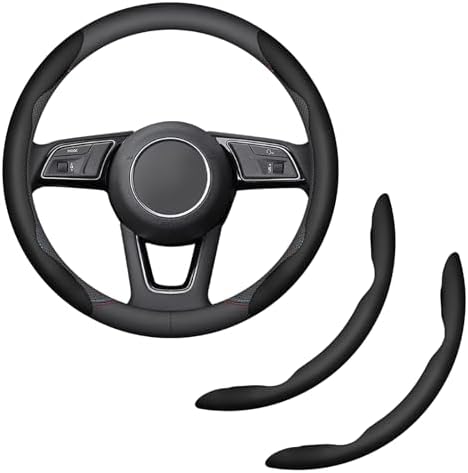 2-Piece Steering Wheel Cover, Carbon Fiber Segmented Steering Wheel Protector by Unknown