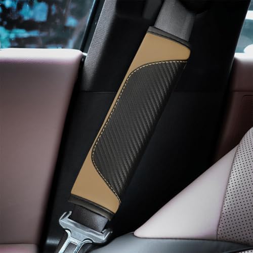 Osilly 2PCS Carbon Fiber Leather Seat Belt Shoulder Pads - Image 6