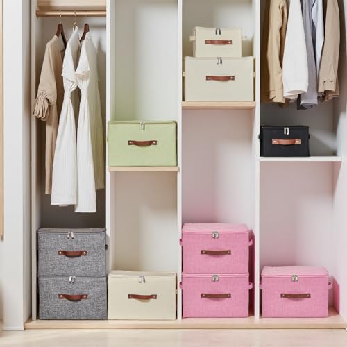 2PCS Storage Bins with Zipper Lids Decorative Lidded Basket Box - Image 5