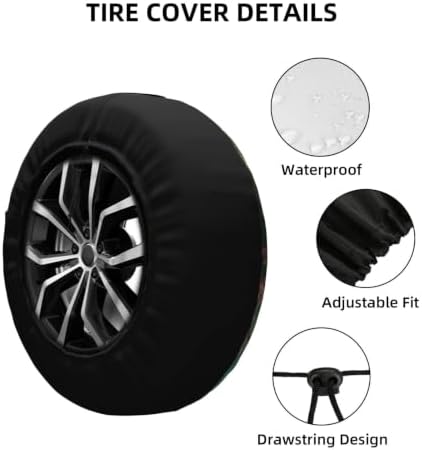 Colorful Flower Spare Tire Cover Waterproof Wheel Cover 17 Inch Universal Fit - Image 5