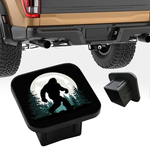 Trailer Hitch Cover Sasquatch Walking in a Forest Square 2 Inch Receiver Tube - Image 5