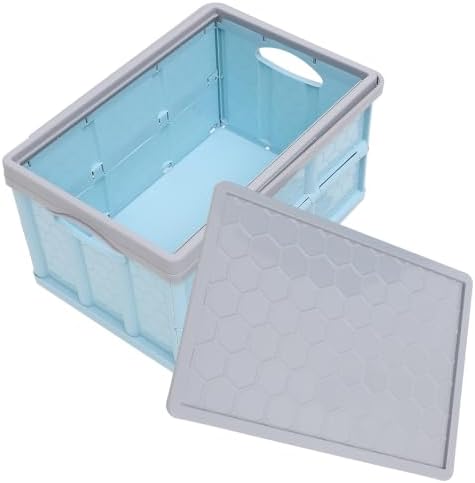 Collapsible Storage Bins with Lids, Folding Plastic Stackable Utility Crates 30L - Image 7