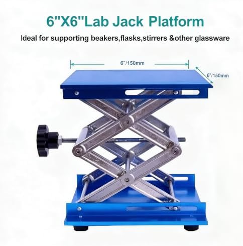 6inch x6inch Lab Jack Stand Platform, Anodized Aluminum Top Deck Laboratory - Image 2