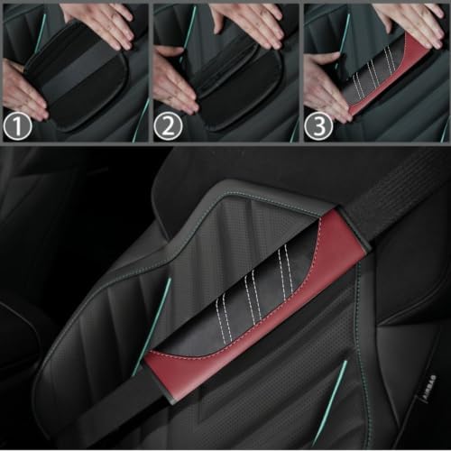 NBTEPEM 10 Pcs Car Floor Mats Full Set & Sport Leather Steering Wheel Cover - Image 7