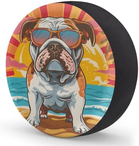 Spare Tire Cover for RV Trailer, Beach Ocean Dogs Puppy Waterproof Sun Leather - Image 2