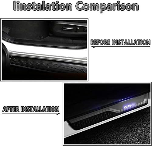 4Pcs LED Stainless Steel Car Door Sill Scuff Plate Guard Sills - Image 5