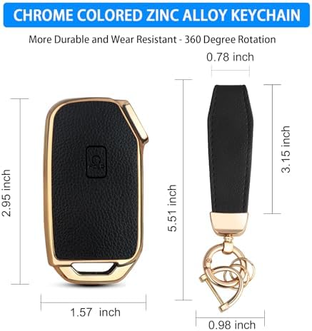 QBUC for KIA Key Fob Cover, Upper Leather + Soft TPU Key Case Shell - Image 3