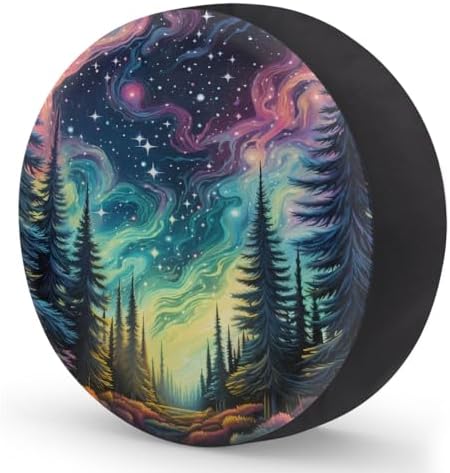 Forest Galaxy Rainbow Spare Tire Cover Waterproof Dust-Proof Spare Wheel Covers - Image 2