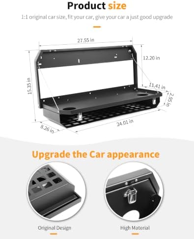 Hoolcar Tailgate Table Double-Layer Foldable Table Cargo Shelf Storage Rack Fit - Image 2
