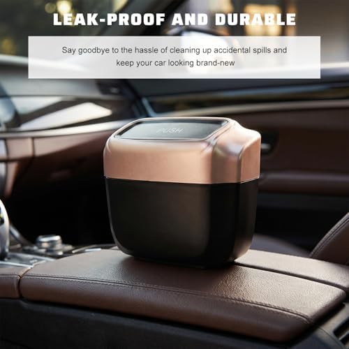 2PCS Auto Trash Can with Lid, Leakproof Waterproof Car Plastic Dustbin with 60 - Image 5