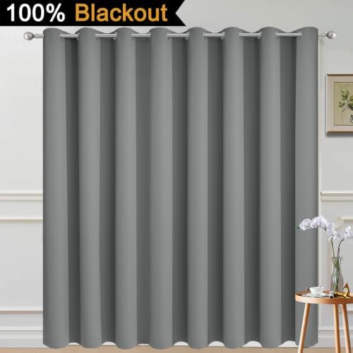 Yakamok Dove Grey Blackout Patio Door Curtain Panels W100 x L108, 1 Panel - Image 2