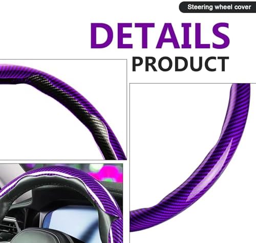 3pcs Universal Carbon Fiber Steering Wheel Cover - Image 3