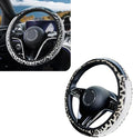 Bling Rhinestone Cheetah Steering Wheel Cover Leather White by Unknown