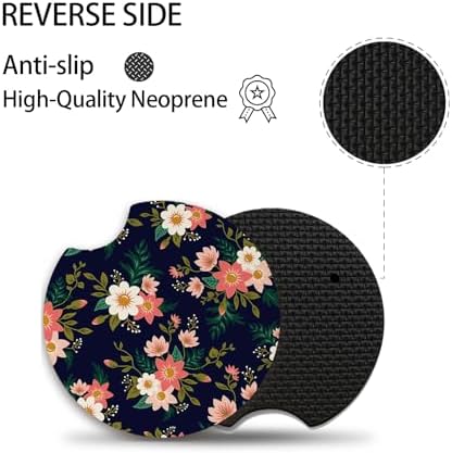 2pcs Flowers Pattern Car Cup Holder Coasters - Image 3