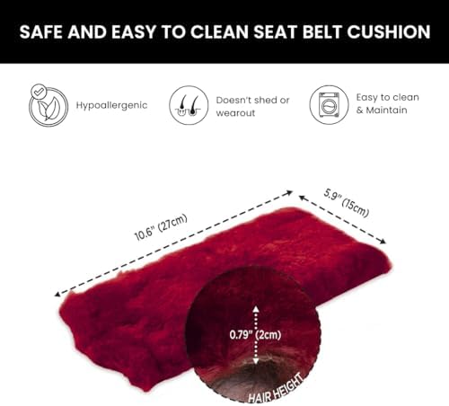 Andalus Genuine Sheepskin Car Seat Belt Cover Pad – Soft Fuzzy, Comfy Fluffy - Image 5