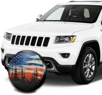 Spare Tire Cover American Flag Waterproof Dust-Proof Universal 16 Inch Wheel - Image 3