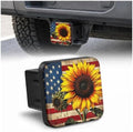 Hitch Cover Receiver Tube Hitch Plug Rustic Sunflower American Flag, Tool-Free by Unknown