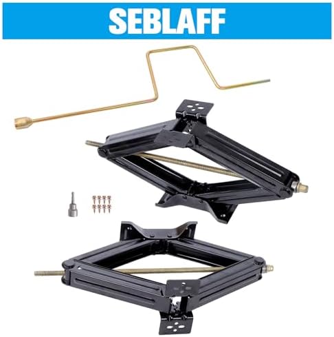 2 Sets of 5000lbs Black Steel RV Trailer Stabilizer Leveling Scissor Jacks - Image 2