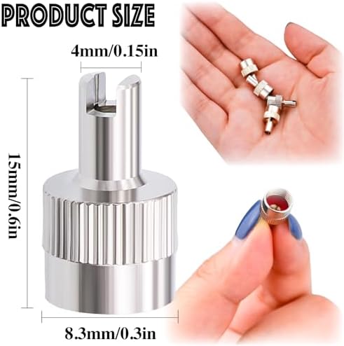 10PCS Tire Valve Stem Caps, Nickel Brass Slotted Slot Valve Stem Caps - Image 2