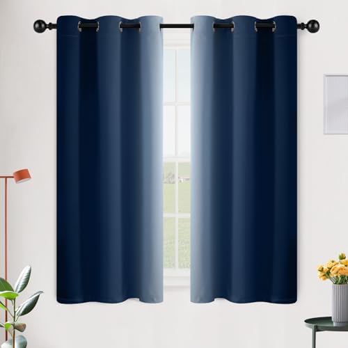 SimpleHome Ombre Blue to Grey White Curtains by SimpleHome