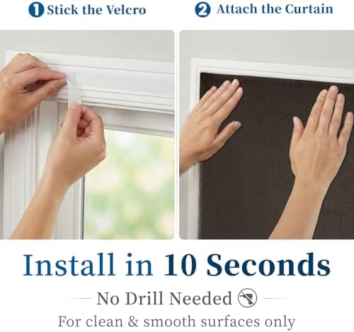 100% Blackout Self Adhesive Curtains- Stick on Curtains Shades Window Blinds - Image 3