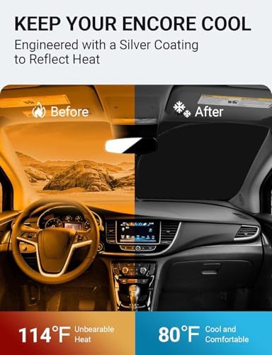 Proadsy Custom Fit 2020-2026 Buick Encore Windshield Sun Shade, Blocks Heat - Image 2