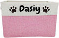 Large Personalized Dog Toy Basket Custom Dog Toy Box Foldable Dog Gift by CpakOwlgoo