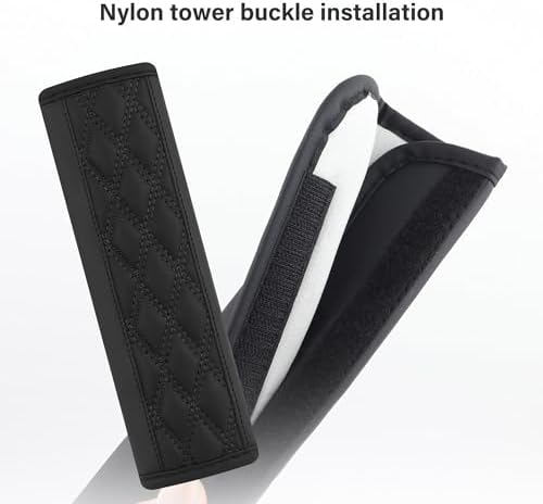 2PCS Car Seat Belt Cover Pads, Leather Seatbelt Covers Protect Shoulder and - Image 5