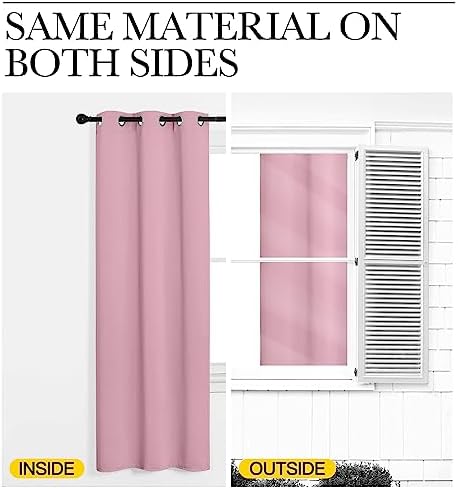 NICETOWN Crystal Pink Blackout Draperies Curtains - Image 6