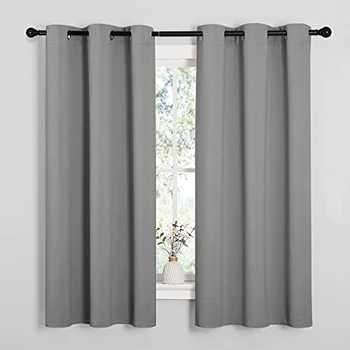 NICETOWN Silver Grey Blackout Curtains, 2 Panels, W42 x L48-inch by NICETOWN