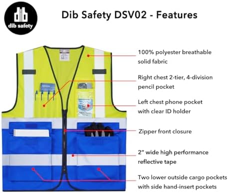 Dib Safety Hi Vis Reflective Safety Vest - Image 5