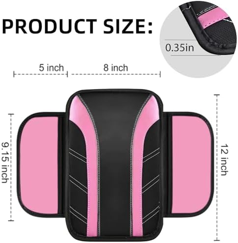 NBTEPEM 10 Pcs Pink Car Floor Mats Full Set & Sport Leather Pink Steering Wheel - Image 6