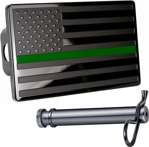 5"x3" American Black Flag Metal Hitch Cover by AutoAccessores