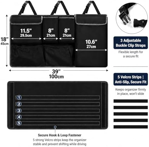 Car Trunk Organizer Storage Backseat Hanging Organizer Bag - Image 4