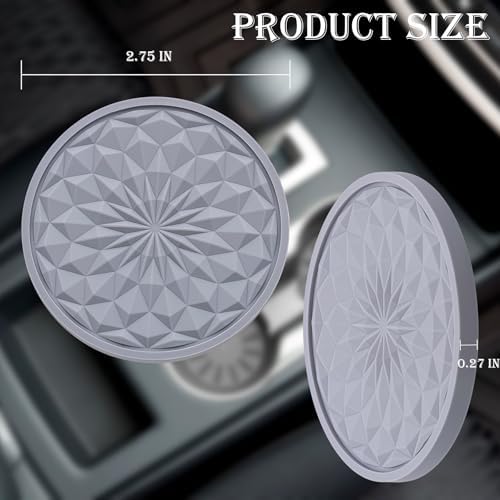 2 Pack Silicone Car Cup Holder Coaster – 2.75 Inch Non-Slip Drink Mat, - Image 2