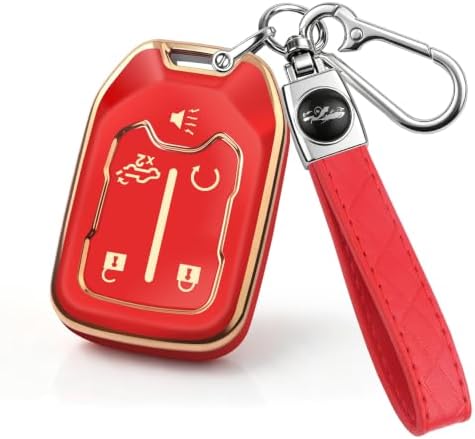 for GMC Key Fob Cover, 5 Buttons TPU Protection Case by CARKEYCOVERforKERHXLE