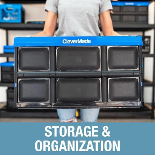 CleverMade Collapsible Storage Bins, 46L 3 Pack, 75 lb Stackable - Image 7