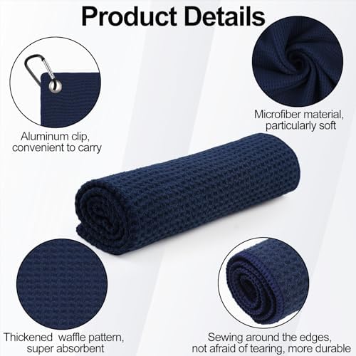 3 Pack 16" X 16" Golf Towels for Golf Bags, 3 Dark-Gray Colors - Image 5