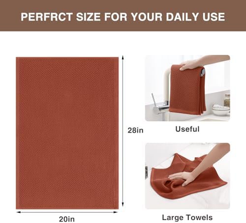 Homaxy 100% Cotton Oversized Waffle Weave Kitchen Towels 4-Pack - Image 3
