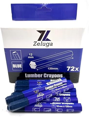 Zeluga 4.7in. x 0.47in. Hex Shape Industrial Lumber Marking Crayons by Zeluga