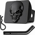 2" Metal Skull 3D Emblem Trailer Hitch Cover by LFPartS